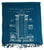 Teal Blue Detroit Blueprint Pashmina Scarf, MCS Train Station. By Cyberoptix