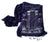 Navy Blue Detroit Blueprint Scarf, MCS Train Station. By Cyberoptix