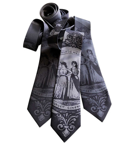 Vintage Detroit City Flag Necktie, Detroit History Tie, Well Done Goods