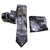 Vintage Detroit City Flag Necktie, Black on Silver Tie, Well Done Goods