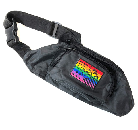 Detroit City Pride Flag Black Crossbody Fanny Pack