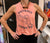 Detroit Coney Rat Tank Top. Coney Island Cropped Women's Raw Edge Racerback Tank, Heather Sunset