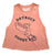 Detroit Coney Rat Tank Top. Coney Island Cropped Women's Raw Edge Racerback Tank, Heather Sunset
