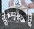 Manhole Cover Women's Cropped Hoodie, Detroit Tire Print. Black on Heather Dust