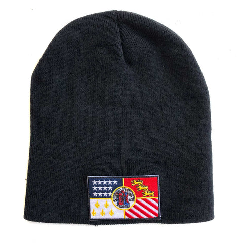 Black Detroit City Flag Skullcap, Brimless Beanie