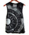 Manhole Cover Tank Top, Spirit of Detroit. Dove grey on black women's muscle tank