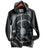 Manhole Cover Print Zip Hoodie, Spirit of Detroit. Dove grey on black. Well Done Goods