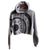 Manhole Cover Print Women's Cropped Pullover Hoodie, Spirit of Detroit. Black on Storm Grey. Well Done Goods