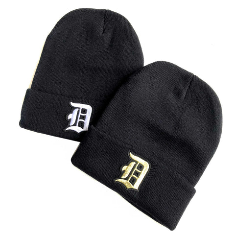 Detroit Old English D Patch Beanie Caps