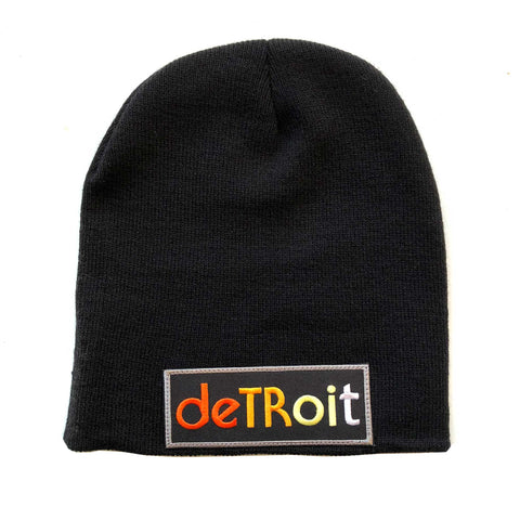 Detroit Rhythm Composer Patch Skullcap, Black Brimless Beanie