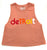 Detroit Rhythm Composer Cropped Women's Raw Edge Racerback Tank Top, Heather Sunset