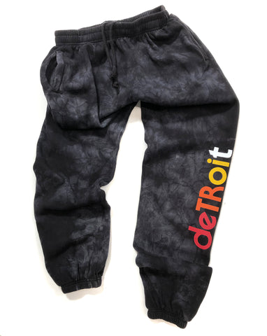 Detroit Rhythm Composer Pocket Joggers, Black Tie Dye. Limited Edition!