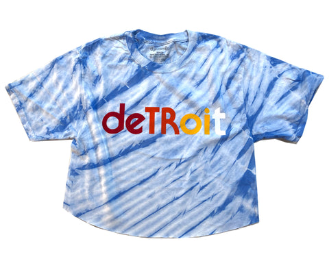 Detroit Rhythm Composer Powder Blue Tie Dye Cropped T-Shirt, Limited Edition