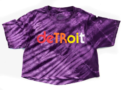 Detroit Rhythm Composer Purple Tie Dye Cropped T-Shirt, Limited Edition