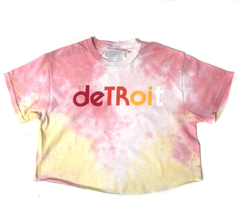 Detroit Rhythm Composer Sunset Sherbet Tie Dye Cropped T-Shirt, Limited Edition