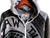 Manhole Cover Print Zip Hoodie, Detroit Tire. Black on charcoal grey. Well Done Goods