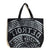 Manhole Cover Large Tote Bag, Detroit Tire Print. Heavy Cotton Canvas, Black