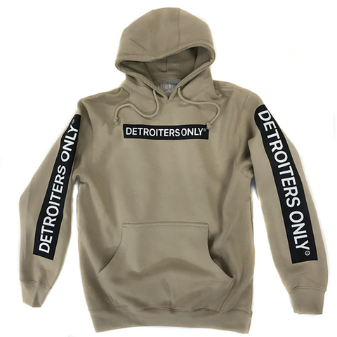 Detroiters Only Pullover Hoodie, 80s Logo Parody Hooded Sweatshirt