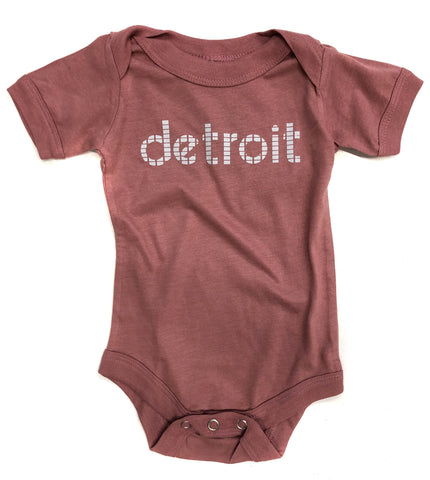 Digital Detroit Infant Bodysuit, mauve