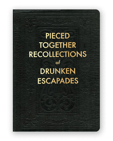 Drunken Escapades Journal. Gold foil stamped Journal, by The Mincing Mockingbird