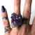 Amethyst Crystal Cluster Rings, Large Electroformed Copper Band