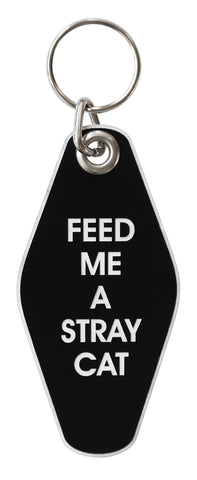 Feed Me A Stray Cat, American Psycho Motel Style Keychain. Well Done Goods