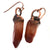 Red Quartz Crystal Electroformed Earrings, Hematoid Quartz