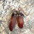 Red Quartz Crystal Electroformed Earrings, Hematoid Quartz