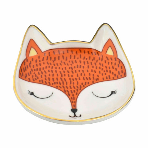 Cute Ceramic Fox Trinket Dish