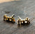 Tiny "Fuck" Stud Earrings, gold