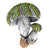 Large Mushroom Rhinestone Brooch, green