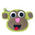 Lime Green Monkey Face Wool Felt Zipper Pouch - Fair Trade Craft from Nepal