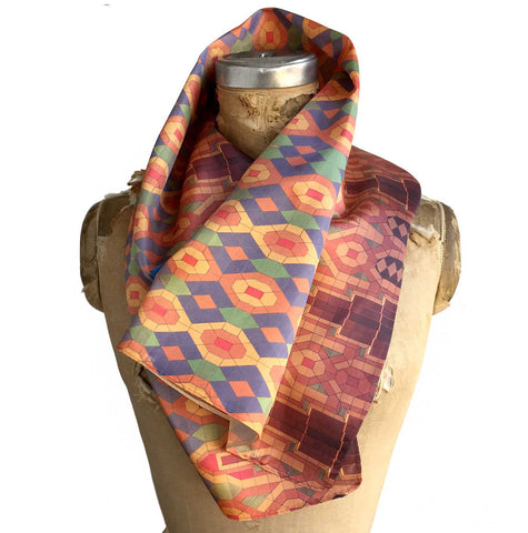Guardian Building Ceiling Print Neck Scarf, by Cyberoptix