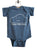 Happy Little Cloud White on Indigo Baby Onesie, Well Done Goods