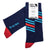 911 RSR Socks. Blue & Red Seamless Knit Men's Socks, by Heel Tread