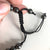 Hematite Stone Bead Bracelet. Sliding Knot, Macrame Black Cord Closure