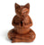 Wooden Yoga Cat Cone Incense Burners, Sustainable Hand-Carved Suar wood, Indonesia