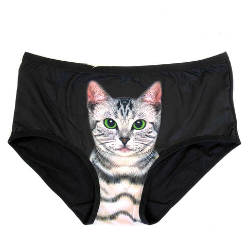 Kitty Panties, Cute Cat Underwear: Black