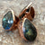 Labradorite Adjustable Stone Rings, Rose Gold