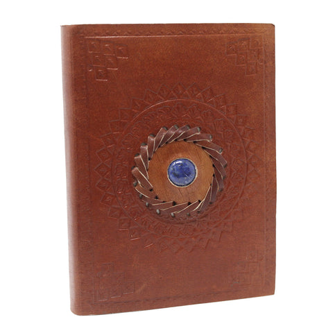 Lapis Leather Notebook, Large Veg Tanned Leather Journal, 8"x6"