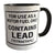 Leaded Gasoline Warning Label Print Mug, Sublimated Coffee Cup, Well Done Goods