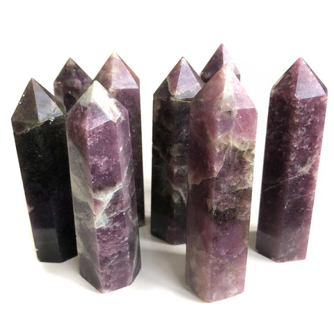 Polished Lepidolite Towers, Medium