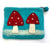 Turquoise Mushroom Wool Felt Zipper Pouch - Fair Trade Craft from Nepal