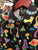 Magic Mushroom Print Short Sleeve Button-up Shirt, Black/Multicolor