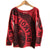 Manhole Cover Women's Pullover Wide Neck Sweatshirt, Detroit Tire Print