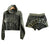 Manhole Cover Women's Cropped Pullover Hoodie, Military Green - Detroit Tire Print
