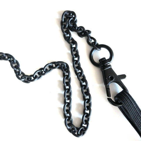 Matte Black Steel Chain Mask Holder Necklace, mask leash