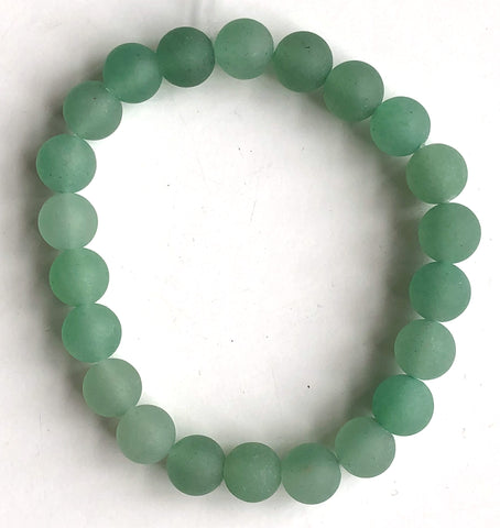 Green Aventurine Round Stone Bead Mala Stretch Bracelet