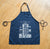 Detroit Train Station Blueprint White on Navy Chef Apron, Vintage Detroit Print, Well Done Goods