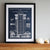 Detroit Train Station Blueprint, navy blue art print, at Well Done Goods